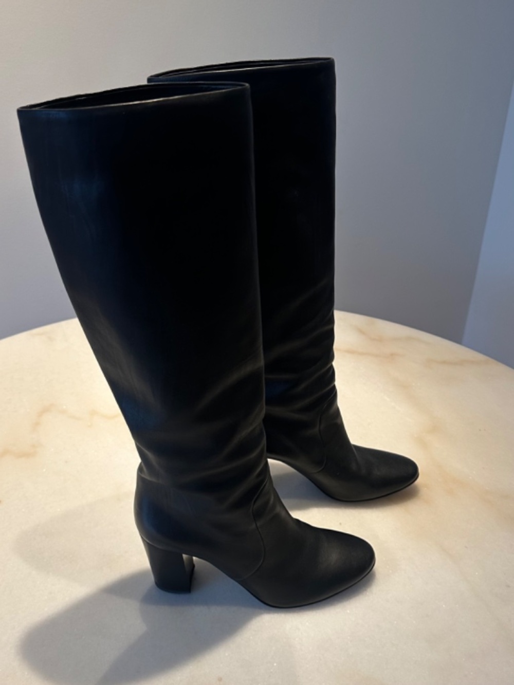 Stunning Tall 3" Heel Leather Designer Boot